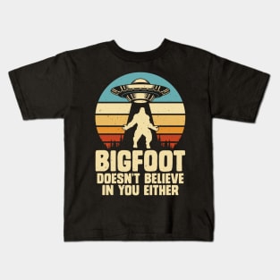 Bigfoot UFO Kids T-Shirt